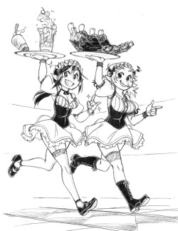 thedemonmages:More favorites from Maid In Inktober!Some folks just aren’t cut out for maid service.The fashion is flattering for Tess, Tara &amp; Claude, though! 
