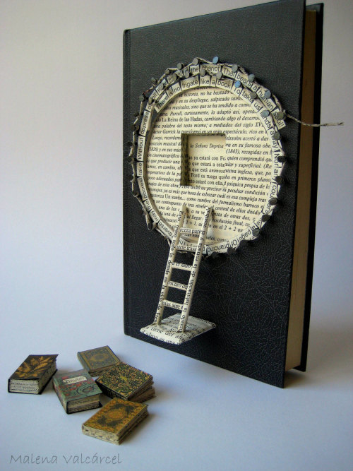 Porn sosuperawesome:  Book sculpture by Malena photos