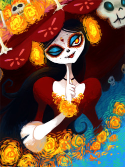 kynimdraws:  I just watched “Book of Life” and it was a really fun and beautiful film! Some of the pop culture references were a bit awkward and some of the songs don’t sounds as good as it does in Spanish, but it’s a movie worth buying tickets