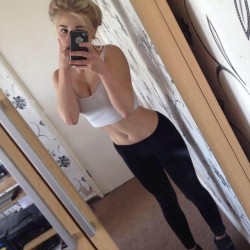 whitegirls4mybbc: Cute blonde fitness slut would look good bouncing on my black cock  I’m happy about comments, messages &amp; for more girls I’d like to fuck with my bbc visit whitegirls4mybbc.tumblr.com!    would like to see that :)