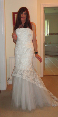 thetransgenderbride:  Another look at the beautiful bridal gown modeled by crossdressing bride Sarah Rose.