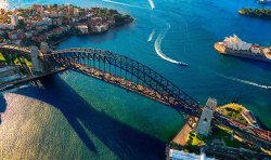 Flyover downunder (Sydney Harbour Bridge and Opera House)