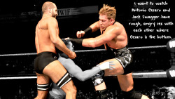 wrestlingssexconfessions:  I want to watch Antonio Cesaro and Jack Swagger have rough, angry sex with each other where Cesaro is the bottom.  I&rsquo;d much rather see Cesaro top, but watching them flip flop would be hot!