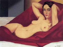 artist-magritte: Reclining nude, Rene Magritte Medium: oil,canvashttps://www.wikiart.org/en/rene-magritte/reclining-nude-1925 