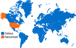 Dilfgod:  Mapsontheweb:  Global Use Of ‘Fahrenheit’ Or ‘Celsius’  When Will