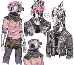 winters-shade:  I created two new characters, a crystal grungy biker and a fashionable broken bottle. The flower crowns were mandatory. 