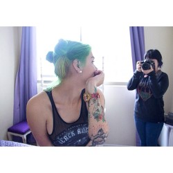 therainbow-whale:  Backstage from todays photoshoot for Suicide Girls with @aenemona I’m so glad to be back!  