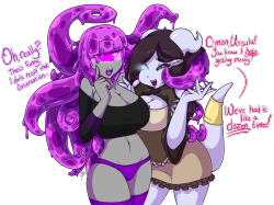 &ldquo;C'mon, Ursula! You know I HATE getting messy!&rdquo;&ldquo;Oh, really? That&rsquo;s funny, I don&rsquo;t recall that conversation&rdquo;&ldquo;We&rsquo;ve had it like a DOZEN times!&rdquo;A commission for my sweet bb tentacleyumyum of her babe