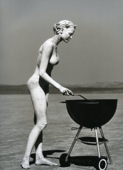 flashofgod:  Herb Ritts, Stephanie with Barbecue, El Mirage, 1991.