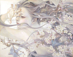 crossconnectmag:  Fantasy Art by Japanese Artist Miho Hirano Miho Hirano is a Japanese artist living in Abiko, Chiba.  She is a graduate of Musashino Art University.  The fantasy world Miho paints is inhabited by ephemeral women who seem to be merging