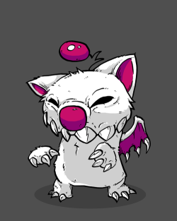 mikegaboury:  Evoogle (Evil Moogle)  Because I like to ruin all that is good and adorable.  The shirt is available now in white and grey.  Finally that shitty mascot looks decent. I call this a huge improvement.