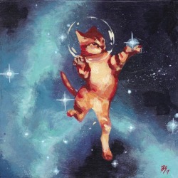 sosuperawesome:  Space Cats by Bronwyn Schuster on inprnt 
