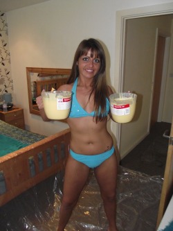 messyfoodsex:  wampicsandgifs:  Tanya by Tony Hill  filling bras and knickers with custard is always good