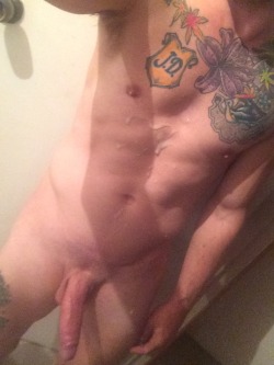 openmeupcowboy:  Covered in cum selfie @#openmeupcowboy