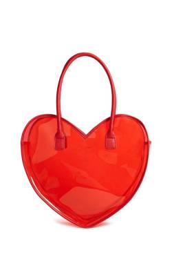peachblushparlour:Vinyl Heart Tote Bag