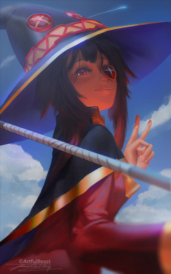 sakuyahitsu: Megumin! | ArtfulBeast@ArtStation※Permission was granted by the artist to share their artwork. Please do not remove the credits.  
