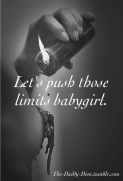 rosy-red-lips:  kink-daddy:  princessannabelle1:  Let’s, Daddy  Good girl.  I have really been wanting to try wax play…. This picture just pushed that craving over the edge.