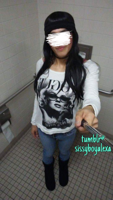 sissyboyalexa:  (flashback friday) when I went to the girls locker room restroom at my high school ☺ it was after school when the girls were out in the field practicing softball ☺ (pics aren’t that clear 😏)