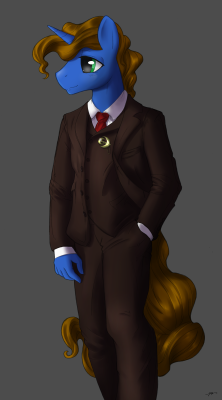 Anthro OC pony : Handsome Crescent colored version! Commission for kenisbored.tumblr.com