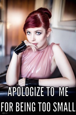 modern-white-marriage:  bratliketread:  And tell me how you will make it up to me  Do this to your white husband all the time. You should frequently make him confess his white-male-inferiority and apologize for it.  He should thank you for shutting him