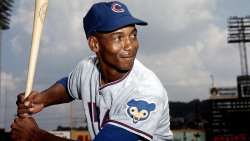 cartermagazine:  January 24, 2014 Today We Honor Ernie Banks Ernest “Ernie” Banks, nicknamed “Mr. Cub” and “Mr. Sunshine”, was a Major League Baseball shortstop and first baseman for 19 seasons, 1953 through 1971. He spent his entire MLB career