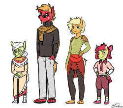 More silly doodles of this silly au, this time with extended family.Okay so, Starting with the Apple Family, or in this case I would call them the Cider Family? This family was made for the city, always rearing to jump into the hustle and bustle with