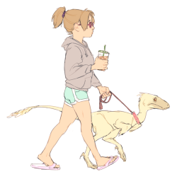 skwerly-girl:  typette:  I wish we could have pet dinosaurs, I bet they’d be smart and like birds or something. Big fluffy ones you could feed with snake mice and stuff. Jurassic Park could’ve been huge if they bred big cute fluffy dinosaurs. You