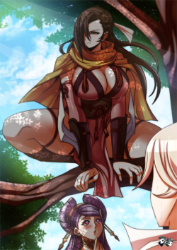jadenkaiba:  “Kagero, reporting for duty Milord!” “As Lord Ryoma’s retainer, it is my duty to follow his every order. He wishes to take you back to Hoshido, and so it must be done.” Kagero from Fire Emblem Fates. Orochi and the Avatar have quite