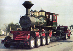 gameraboy: Transporting a locomotive to Disney World in 1971.  The Story of Walt Disney World (1978) 