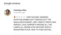 roguemarie:  this is a review of the cheesecake factory  Then it&rsquo;s accurate then.