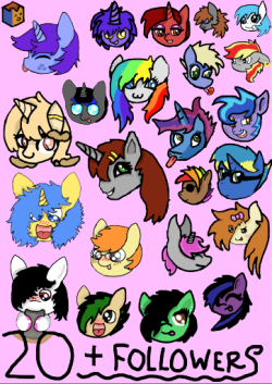 snapplethefemcolt:  I am finally done! this 20  followers special took 15-20 hours, sorry for the ponies that didn’t get featured into it, i was running out of space ;~; but none of the less here it is, this special consists of shinskii alexthejones