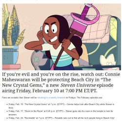 smug-torracat:  kirbycheatfurbymeat:  The New Crystal Gems airs on February 10 at 7 PM EST. Storm in the Room airs on February 17 at 6:45 PM EST. Rocknaldo airs on February 24 at 7 PM EST. Source  “rocknaldo” 