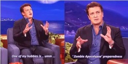itsawonderfulhealthylife:  lestradeisasilverfox:  Nathan Fillion is not appreciated enough.  Nathan Fillion must be protected at all costs. 