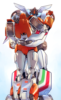 dataglitch:  Commission piece for peterquills, who wanted a Ratchet/Wheeljack reunion pic;v; I apologize for the delay, but I really hope you like it!