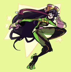 z0mbiraptor:  Tsuyu is really cute frog girl me and @crownofvines adore a lot! Got the chance to draw BNHA fanarts, huh! I am at chapters 56, I’m on my way to catch up the latest before the anime is happening very soon. 