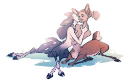 coconutmilkyway:  deer centaur girlfriends  &lt;3  
