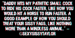 extreme-sissification-captions: @sexysissytaylor is a great sissy talent who no doubt understands her place as a sissy faggot. Follow her blog for more great content! 