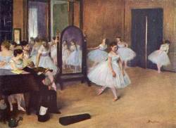 impressionism-art-blog: Dance Class, 1871, Edgar DegasMedium: oil on panel