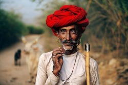 ‘A Rabari herdsman in Rajasthan,India.’