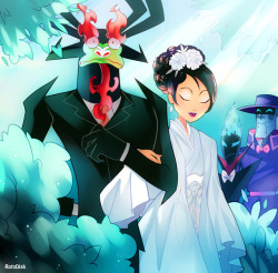 rotodisk:“Wedding AU where Aku is that grumpy soon to be father-in-law who despises his soon to be son-in-law but starts sobbing uncontrollably when he walks his daughter down the aisle.“ Daddy’s little girl &gt; .&lt;
