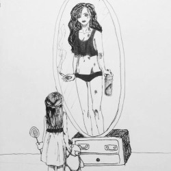 d-epr-e-s-s-e-d:     i think this picture has more meaning than people think. the little girl is looking herself in the mirror, but she has no clue who’s she going to end up turning into. she’s not expecting to be upset all the time. she’s expecting