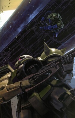 bighatdino:  Much like German materiel in WWII, it’s the Zeon materiel in the Universal Century Gundam timeline that I love.  These are brutal war machines to the Gundam’s aesthetically pleasing white knight.