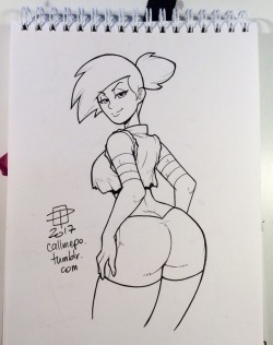 callmepo: Been feeling out of sorts lately. Haven’t even felt like drawing for a long while.   Decided to just keep on doodling until I start to feel normal again.   So here’s some Enid booty.  ;9