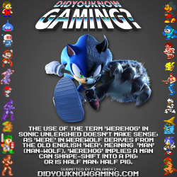 didyouknowgaming:  Sonic Unleashed.http://www.vgfacts.com/trivia/1896/  You’re trying to make sense over a Sonic game done AFTER the Sega Genesis? Maybe after the Dreamcast? It&rsquo;s not worth it.