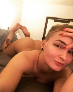 missmemarie93:Sweet dreams 🌙⭐️✨ . . . . . . #booty #nude #sexy #selfie #tired #shavedhead #girlswithtattoos #butts #dtx #collegebabes