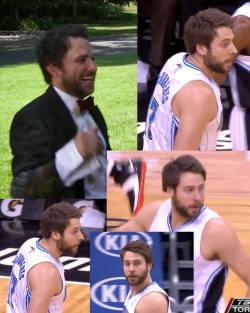 gaymaul: hotbully:  1612th:  strictlygamee:  Charlie Day doppelganger: NBA player Josh McRoberts  I refuse to believe that isn’t charlie day   The gang infiltrates the nba.  dear god charlie is 5′7″ and this man is 6′10″. this is uncomfortably