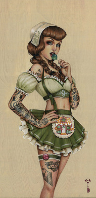 ink-its-art:  Forever Fabled’ by the Orange County based artist is Arthur’s first solo show with Thinkspace Gallery. &ldquo;In this new body of work Arthur will be revisiting the fairytales of our youth with a risque approach to their telling. Taking