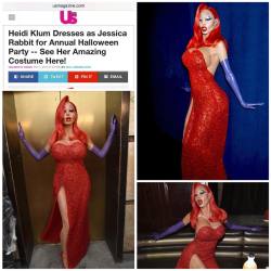 Heidi Klum slam the front gate with her Jessica Rabbit. I see why she is the queen of Halloween parties check out her page @heidiklum  to see the transformation process. #halloween #jessicarabbitqueen #model #heidiklum