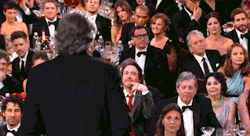 supermodelgif:  RDJ is always the only one not afraid to laugh at “inappropriate” jokes, enthusiastically too. Lol @ all the serious faces, Love him. 