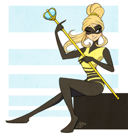 probablyfakeblonde:  I love the Queen Bee Miraculous theory so much…. more like Queen Bae amirite Since Chloe is my baby and fave character, I HAD to do my own take on this. Her weapon is a royal scepter. Her powers involve manipulation. Like she can